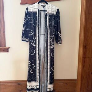 Lipsy Monochrome Chain Print Maxi Shirt Dress
